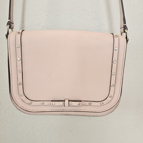 Kate Spade Blush Pink Crossbody Bag Studded Rhinestone Trim Purse - Picture 2 of 4